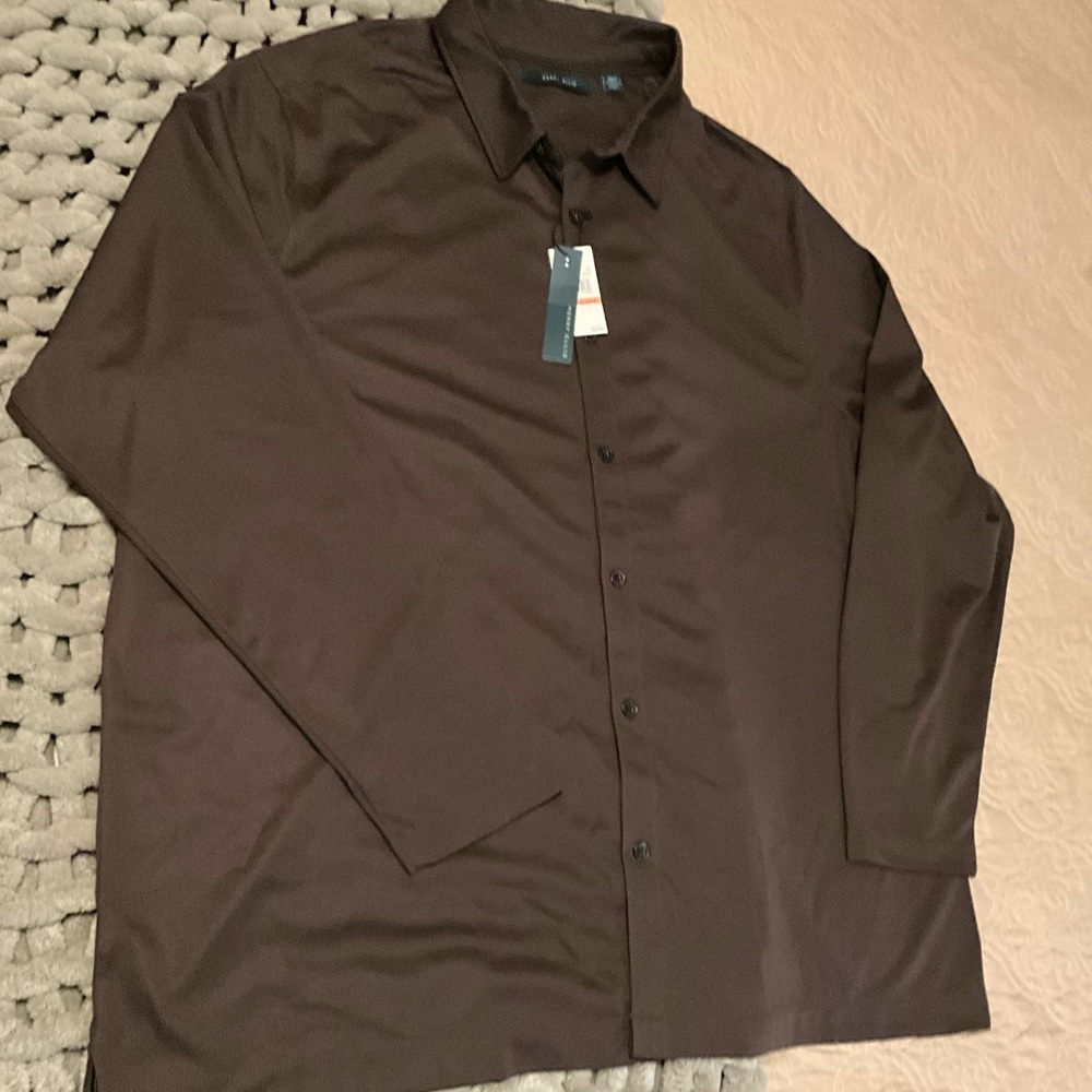NEW Perry Ellis 100% Polyester 3XLT Long Sleeve